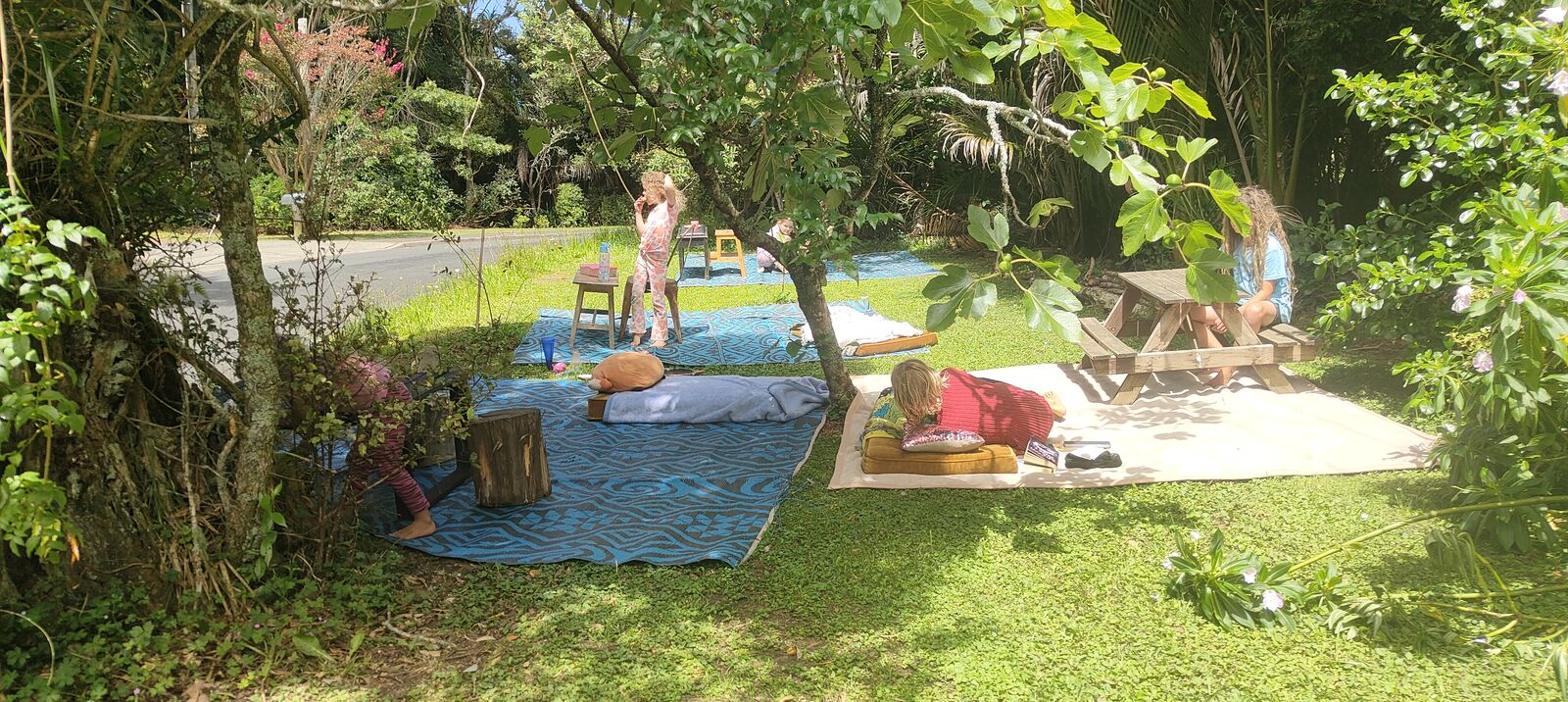 Relaxed outdoor learning space at The Bush Base
